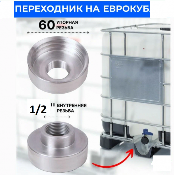 Переходник на еврокуб S 60*1/2 вн  резьба